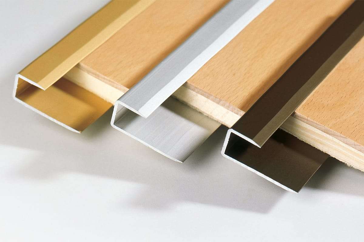metal profiles on wood floor