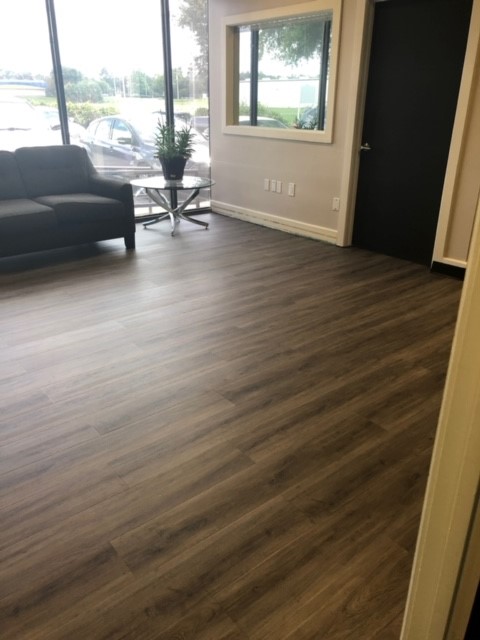Another angle of the completed lobby for Certified Finishes