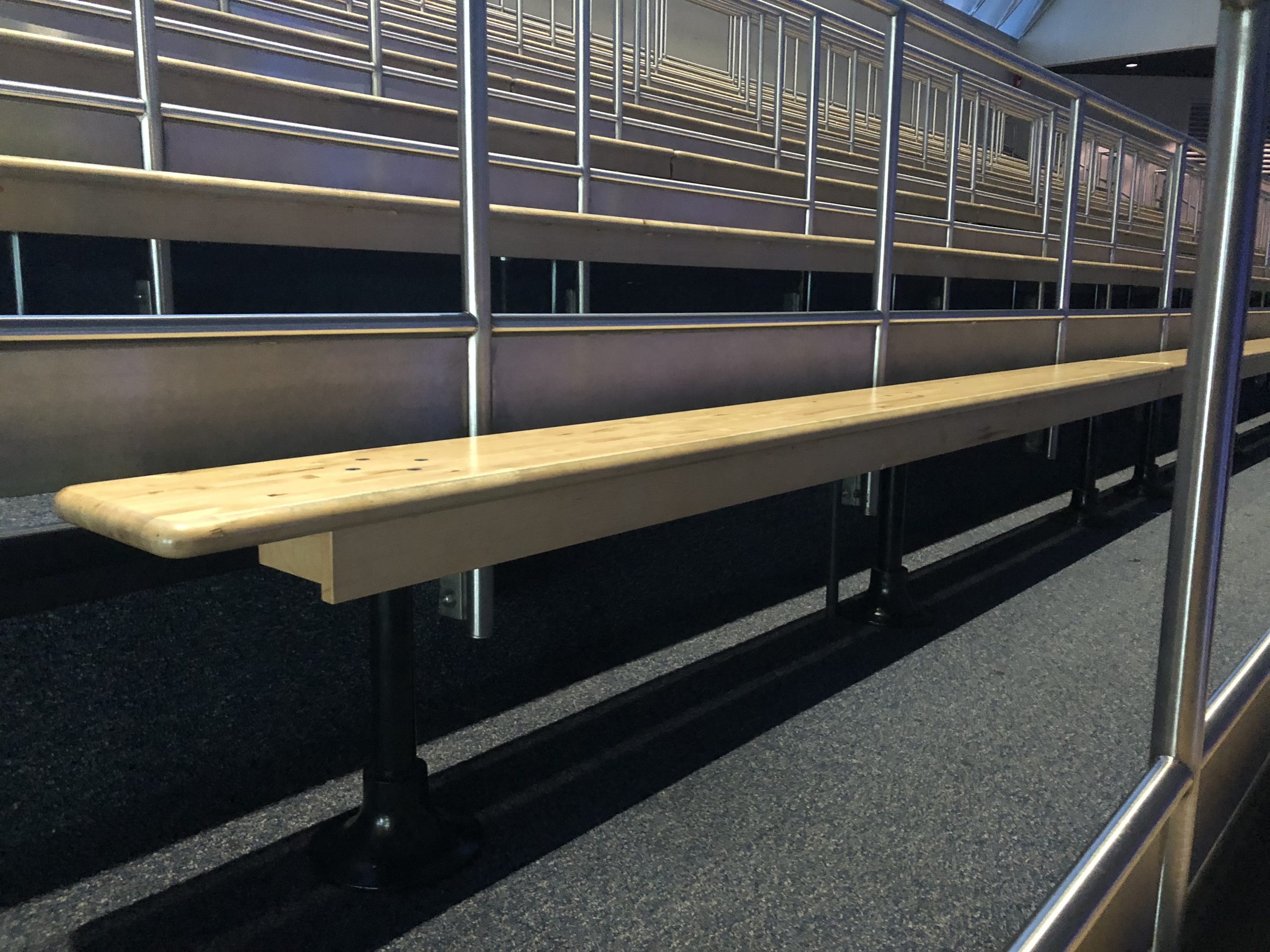 Flooring in an amphitheater seating area