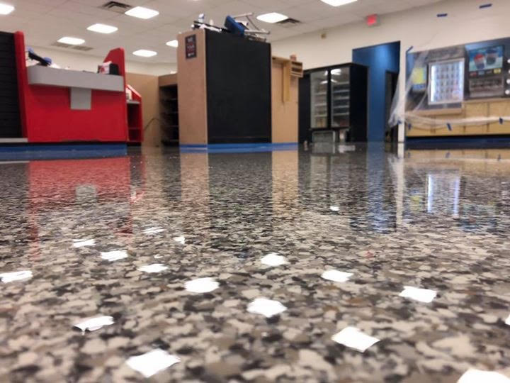 epoxy flooring with flake design