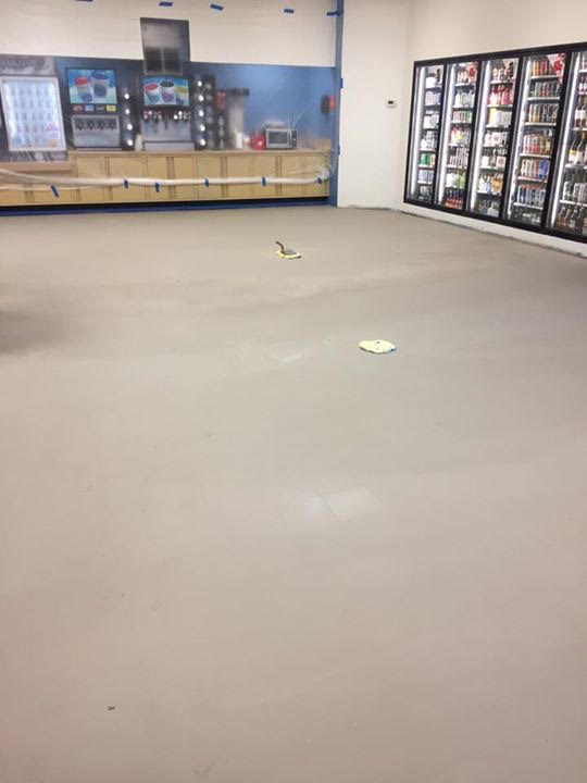 flooring with cement leveler dried