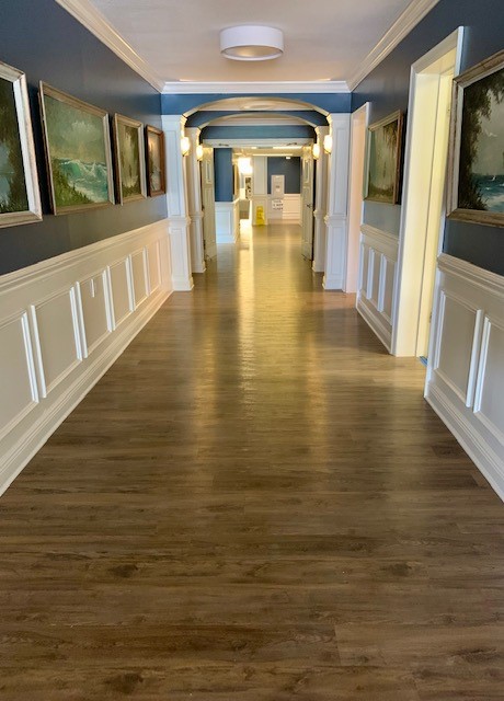 LVP installed in long hallway